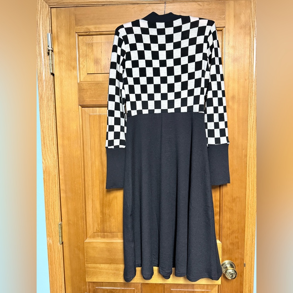 Voodoo Vixen RETRO 50'S Tattoo Margie Ray Checkered knit Dress Size medium pinup - Picture 5 of 13